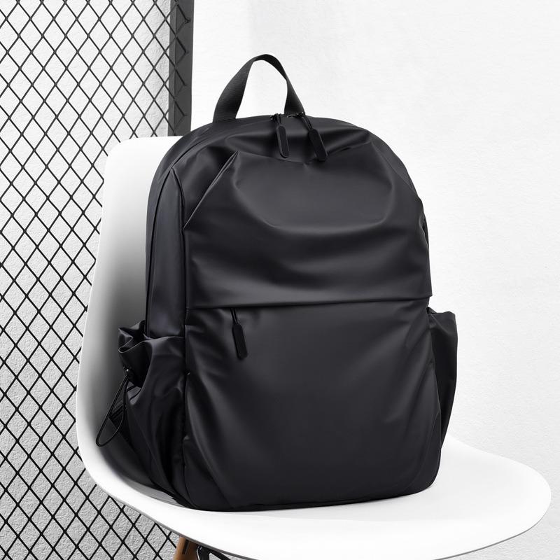 School bag, computer backpack, fashion trend, simple solid color travel backpack, large capacity backpack