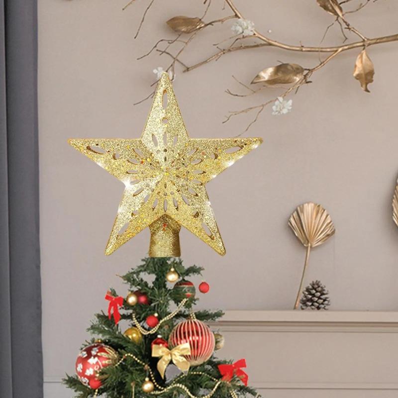 Rotating LED Snowflake Projector Tree Top 3D Sparkling Christmas Light Suitable for Ceiling Projection Holiday Tree Decoration