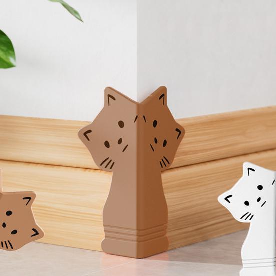 Cat Silicone Anti-Collision Pad Self-Adhesive Baby-proof Safety Corner Protector Thickened Home Living Room Wall Corner Protection Bumper Guard