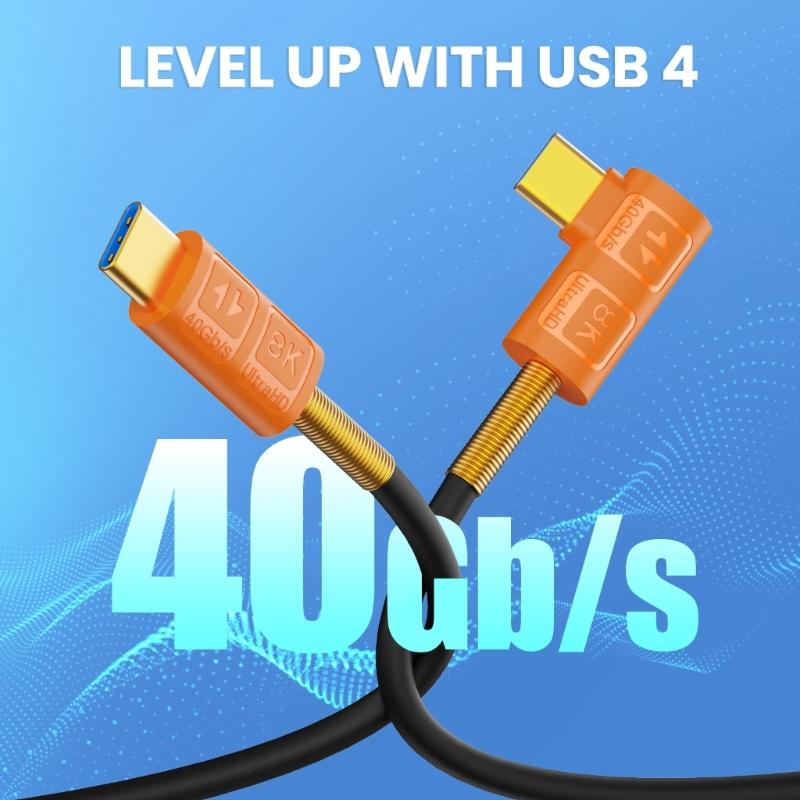 240W TypeC USB4 Cable 40Gbps Data Transfer USB C Extension Cord 8K60hz Video Output Efficient
