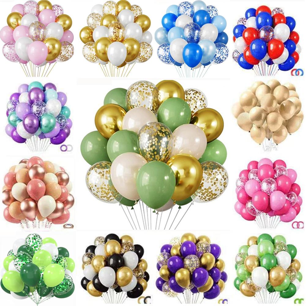 30pcs 10 Inch Multi-color Latex Balloons Set for Birthday Wedding Engagement Anniversary Bachelorette Bridal Shower Decoration