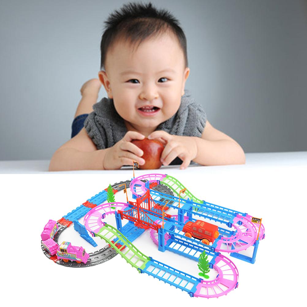Buy 1 Set Electric Rail Car Toy Plastic Creative Assembly DIY Electric ...