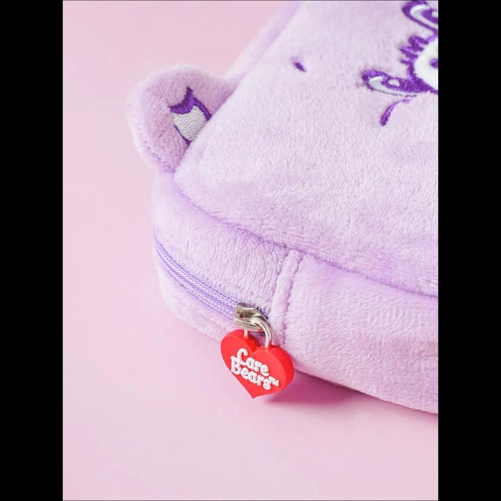 [K-Stationery] Daiso Korea Care Bears Pluch Embroidery Pencil Case - Cute Pink Bear Pouch & Organizer