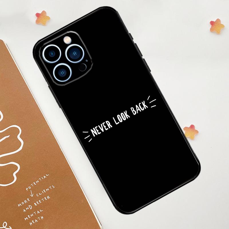 Simple Minamilst Black Quote Phone Case For iPhone 17 Pro Max 14 13 12 11 15 16 Pro Max mini 15 Plus 16e 17 Air Funda