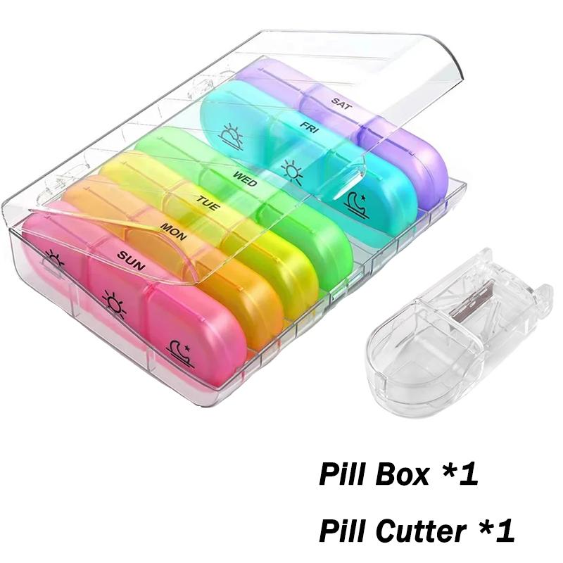 Bärbart 7-dagars pillerfodral Dagligt medicinrese mediciner Förvaring Hemliga fack Pillerfodral för utomhusresor