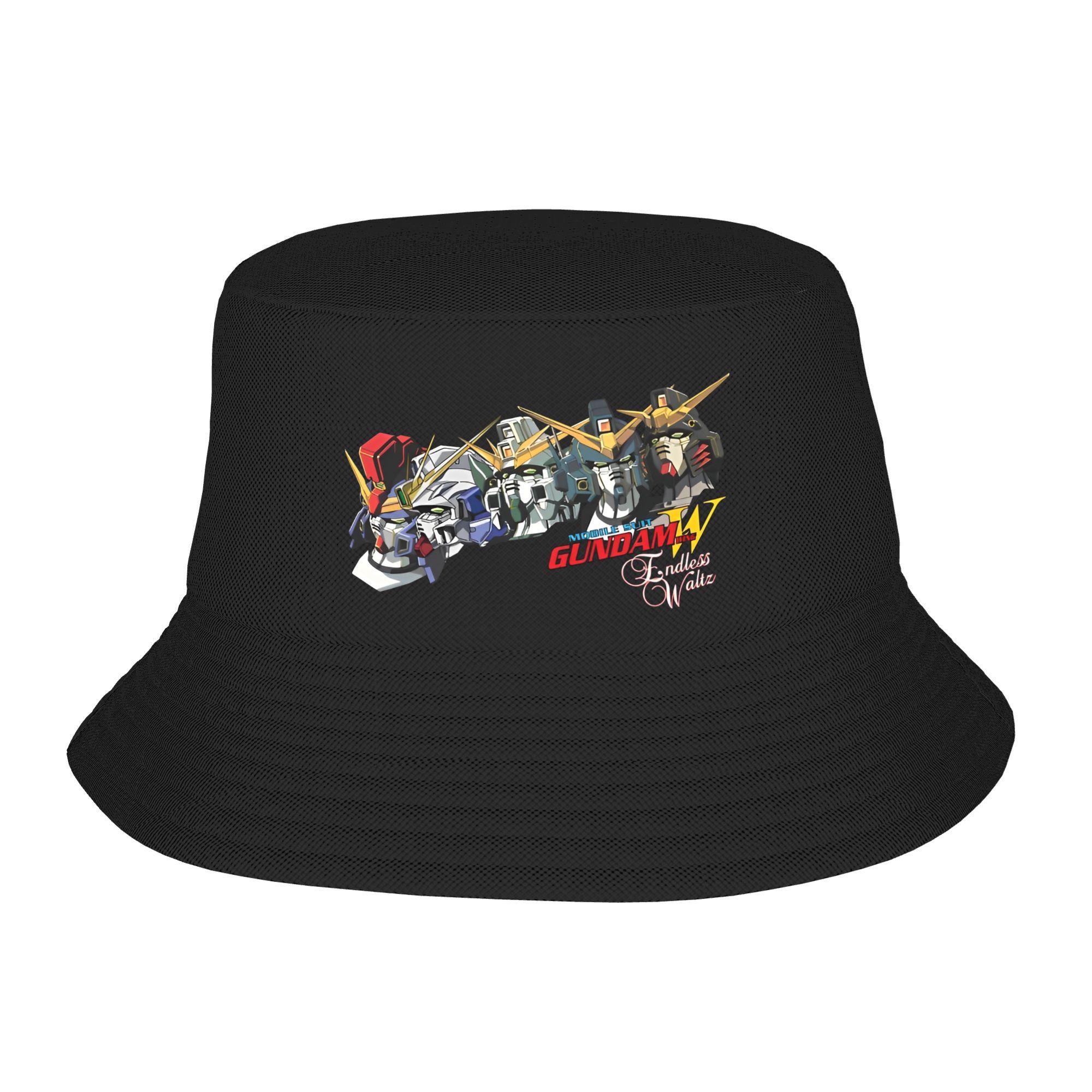 

Girl Boy Harajuku MOBILE SUIT GUNDAMs Unisexga anime Bucket Hat Merch Bob Hat For Vocation Getaway Headwear UV Protection One Size