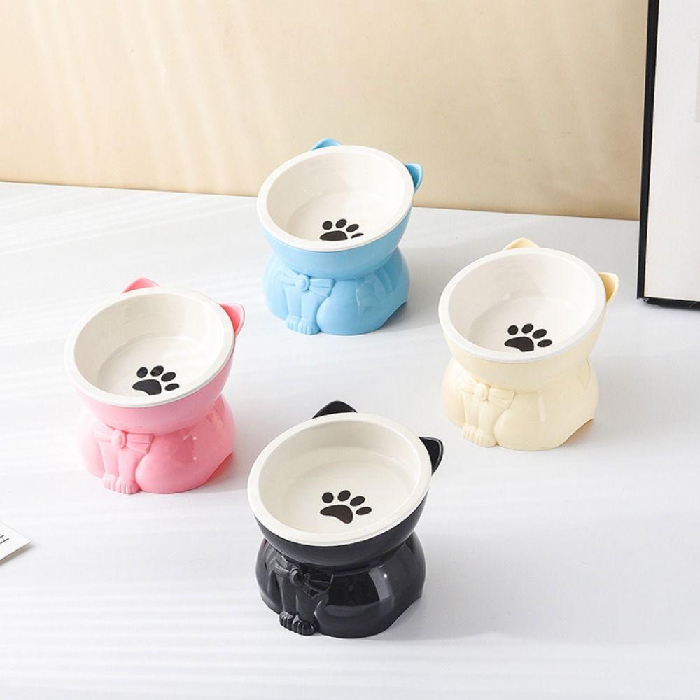 Ceramic Cat Bowl Cute Dog Food Feeding Basin Pet Supplies Pet Drinking Feeder  Neck Protection