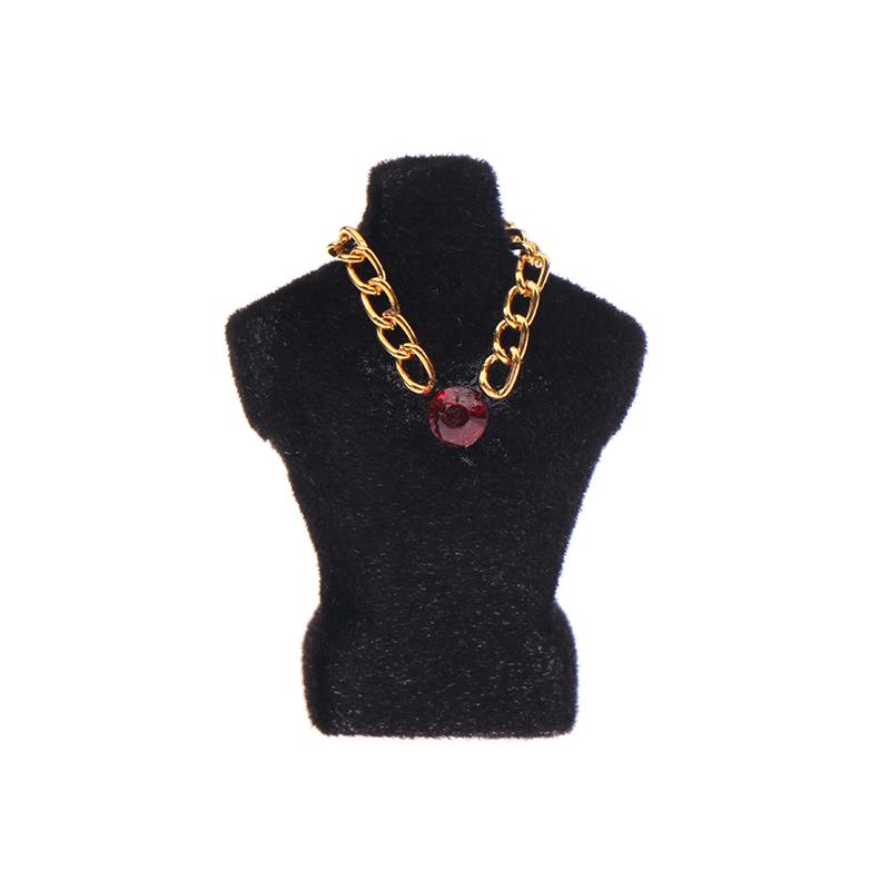 1/12 Dollhouse Necklace Display Stand With Necklace Dollhouse Jewelry Stand Dollhouse Accessories Micro Scene Photo Props