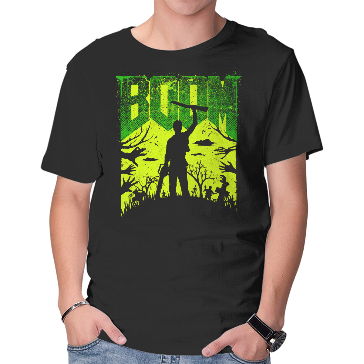 Unisex Crew Neck T-Shirt This Is My Boomstick Spooky Edition Graphic Short Sleeve Casual Tee M