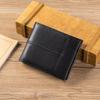 RFID Blocking Genuine Leather Men Wallet Bifold Short Purse Large Capacity Multi Card Slots Vintage Cowhide Pocket Money Bag