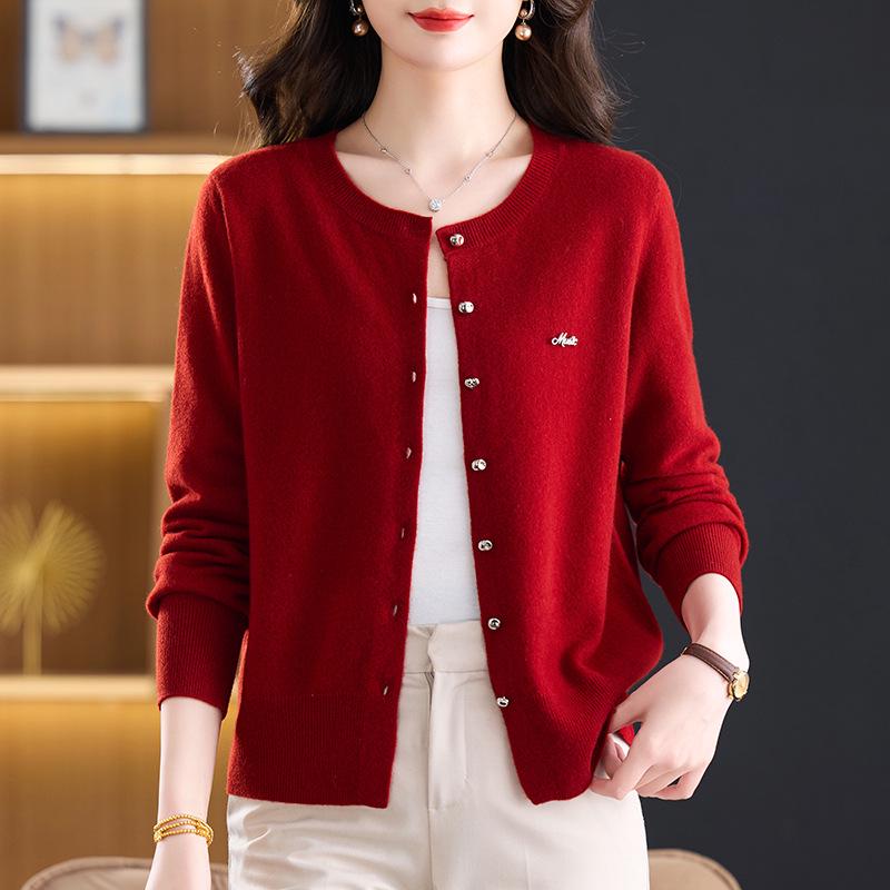 New Women's Stylish Pure Wool Sweater: Early Spring/Autumn/Winter Knitwear Top Jacket