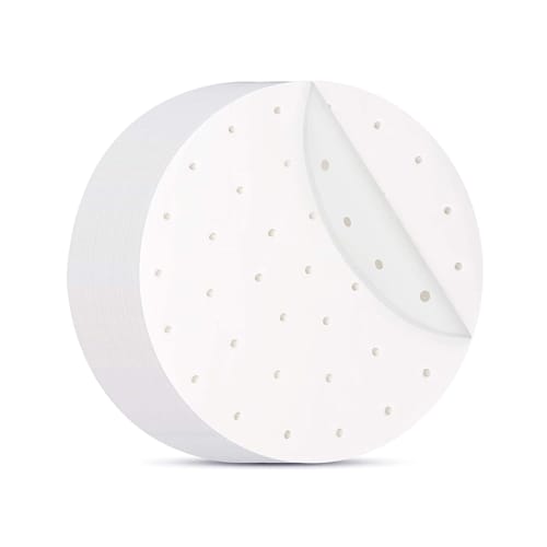 Charming Decoration: 120 Disposable Steaming Paper Sheets, Round, Perforated, for Chinese Steamers, Steamer Sheets, Steamer Paper, Cooking Paper (27cm