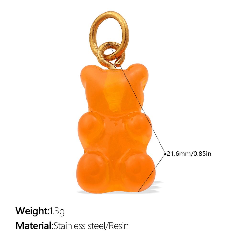 Colorful Creative Resin Diy Bear Pendant Does Not Fade, Personalized Versatile Dopamine Pendant Accessories