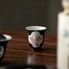 1Pc Black Ground Window Hand-painted Iris Flower Ceramic Teacup Kung Fu Tea Set Household TeaCup Special Master Cup Tea Ceremony