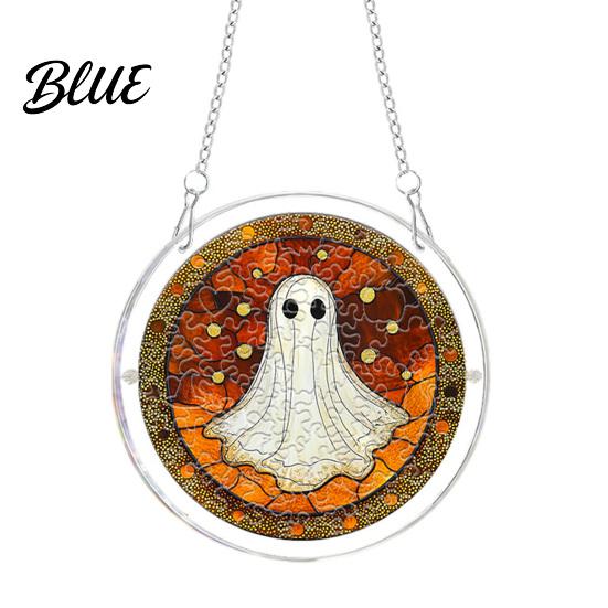 Cute Spooky Puzzle Halloween Acrylic Suncatcher Window Hanging,7.87 Inch Sun Catcher Themed Gift Idea Decoration Ornament Ideal for Gifting and Home