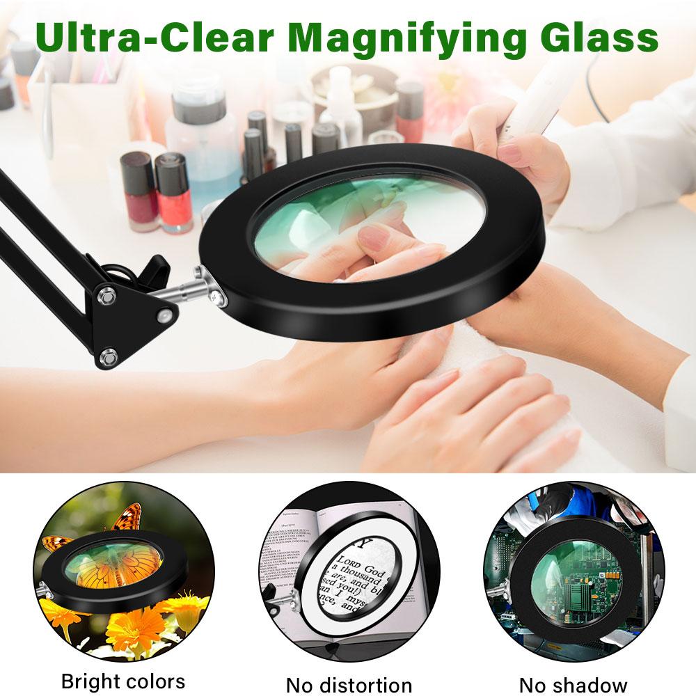 8X/10X 72LED NEW Illuminated Magnifier USB 3 Colors LED Magnifying Glass for Soldering Iron Repair/Table Lamp/Skincare Beauty