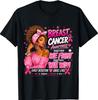 Women Black African American Breast Cancer Pink Ribbon T-Shirt