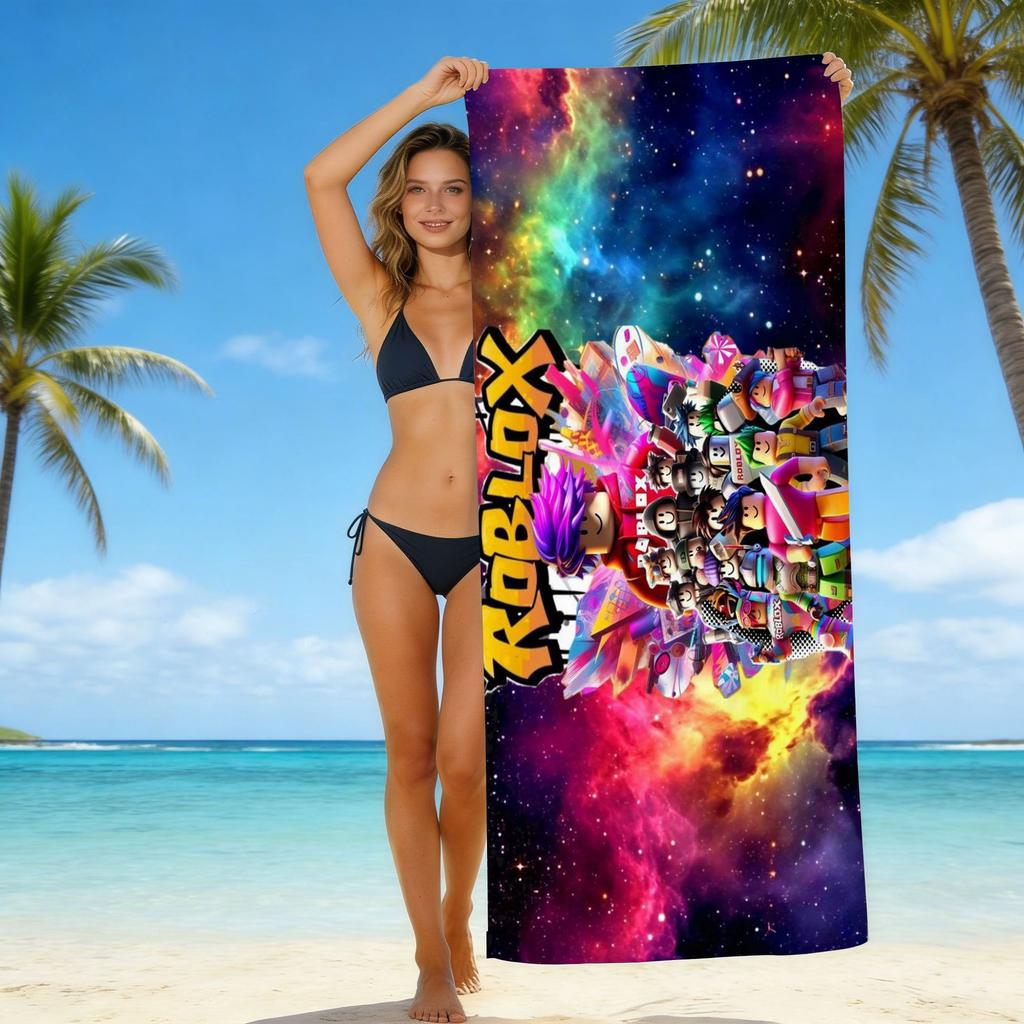 Roblox Roblox Game Beach Towel European And American Microfiber Bath Towel Beach Children Adult Towel