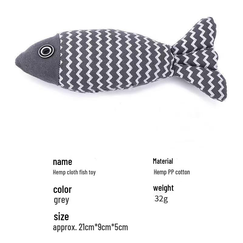 Catnip Fish Teaser Stick: Self-Entertainment Burlap Fish Doll Cat Toy