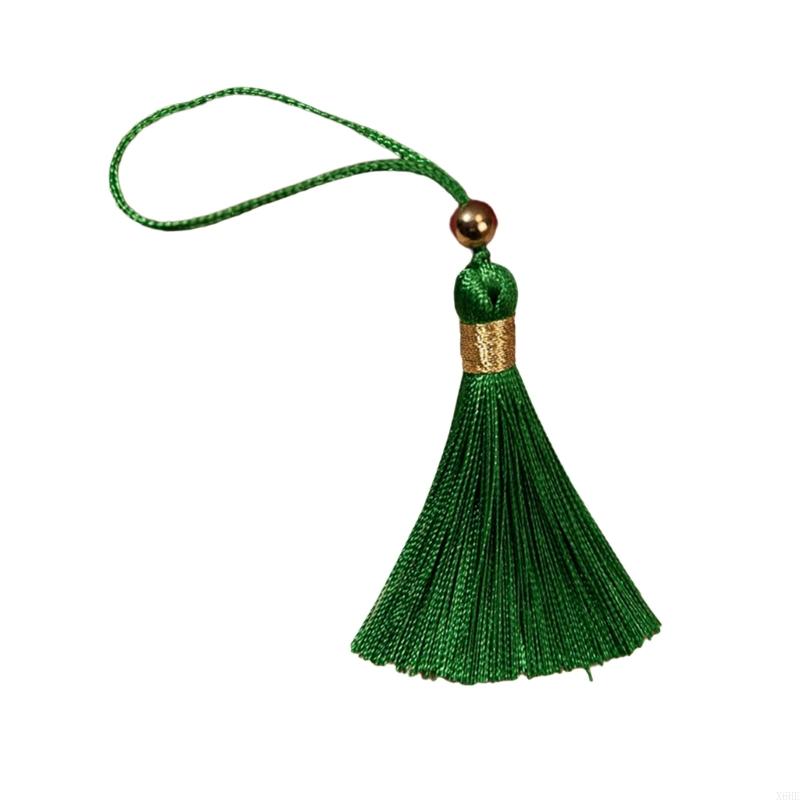 

Silky Bookmark Tassels Handmade Soft Craft Tassels Key Chain Tassels for Jewelry Making DIY Crafts Clothes Sewing Accessories зелений