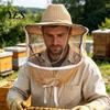 Adjustable Beekeeping Hat with Veil, Straps Wide Brim Full Mesh Visor Apiary And Veil Protection Bee for Face Neck Protection, Comfortable Fit