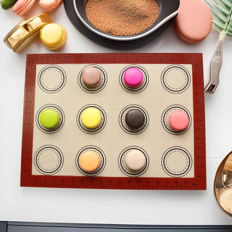 Silicone Baking Mat for Oven, Thin 0.4mm 40x30cm, Reusable Nonstick Bakeware Sheets Liner for Cookie with Measurement HPMD009