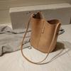 2025 Retro Suede Leather Bucket Handbag - Large Capacity Women's Crossbody & Shopping Bag
