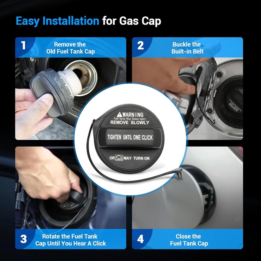 31010-3L600 Gas Cap For Hyundai Kia - 2004- Elantra, 2006- Accent Sonata, 2007- Santa Fe, 2009-2016 Genesis, 05-19 Tucson Optima, 06-19 Sportage,