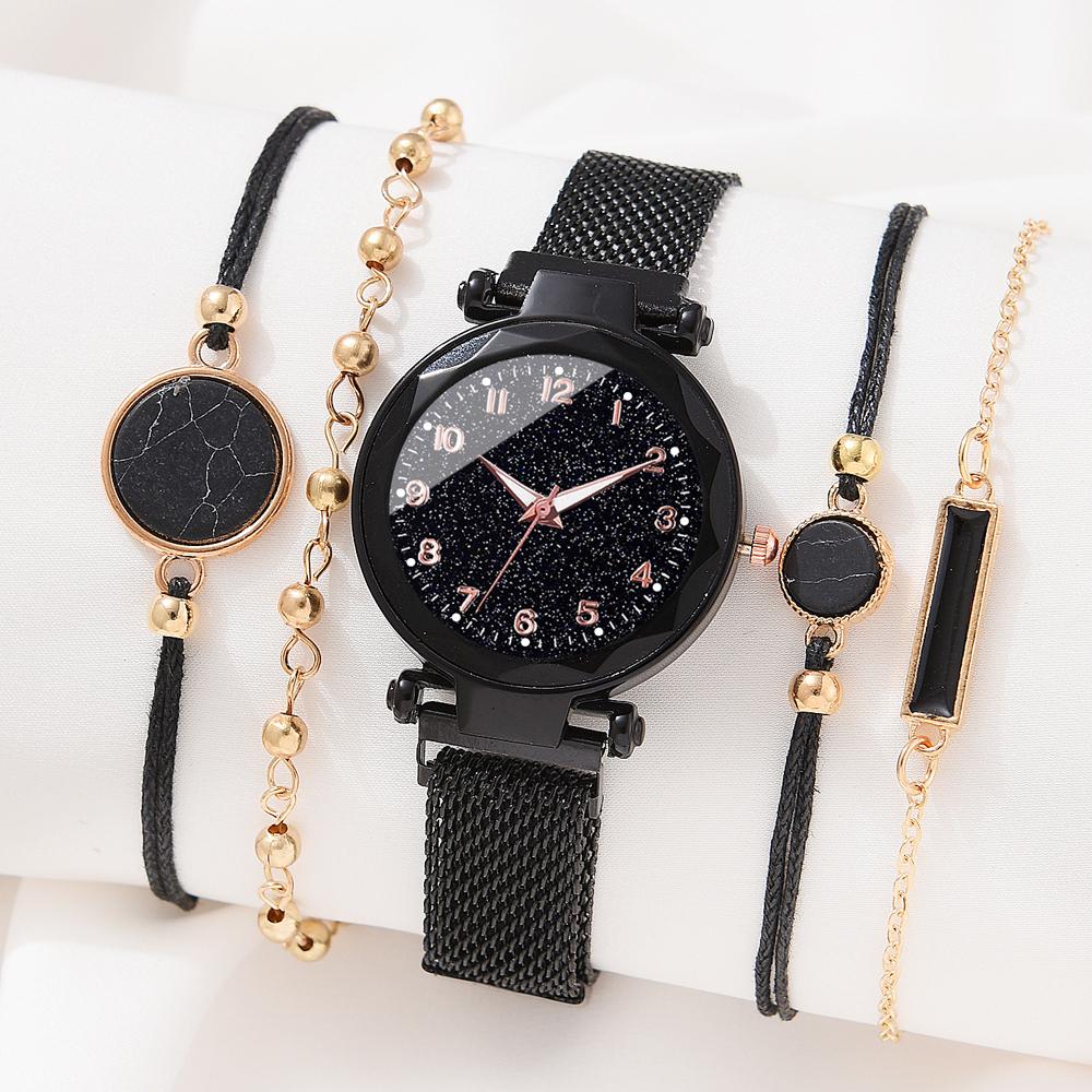 

Ready StockJam Tangan Perempuan Starry Sky Digital Face Женские часы с магнитной пряжкой Миланский ремешок Студенческие часы для женщин Кварцевые часы