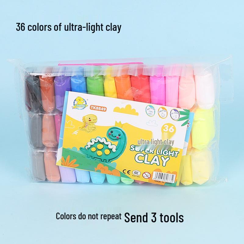 Handmade Ultra-light Children's Colored Clay Playdough Set with Tools