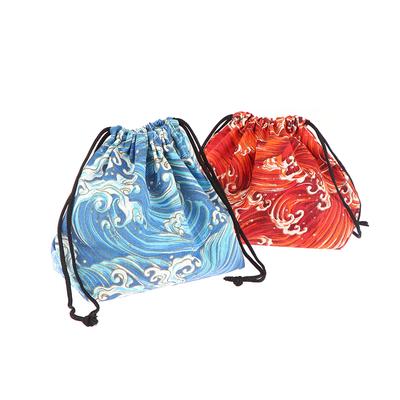 1Pc Japanese Style Drawstring Lunch Box Portable Storage Bag For Travel Picnic