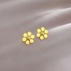 Mori Six-Leaf Flower Minimalist Stud Earrings Cold Men'S And Women'S Earrings Personality Temperament Banquet Earrings