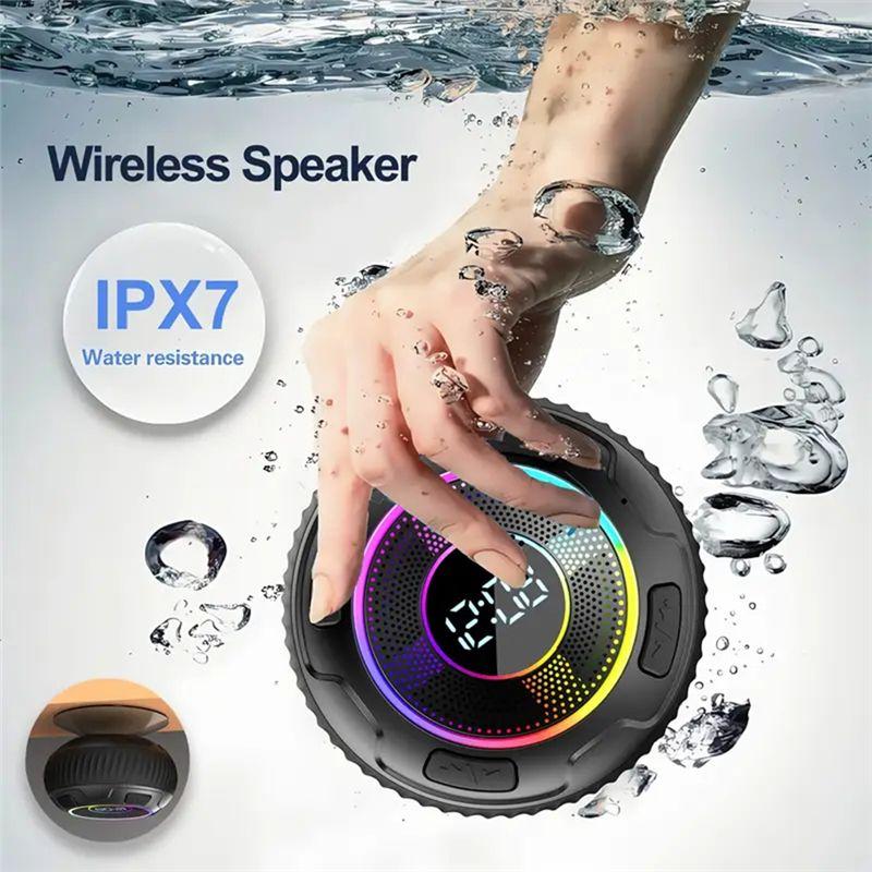 ABUO-S5 Wireless Speaker IPX7 Waterproof Bluetooth Enclosed Speaker Built-In Mic 10-Hour Battery Shower Compatible Subwoofer