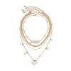 Jewelry, simple cross snake bone chain necklace, creative irregular imitation pearl multi-layer necklace for women