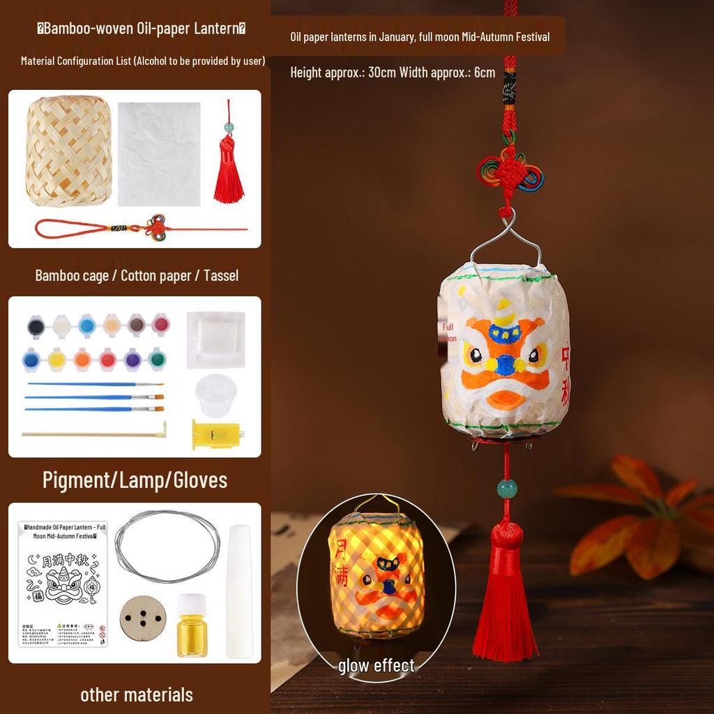 DIY Oil Paper Lantern Kit for Mid-Autumn Festival: Chaoshan Heritage Decorative Lanterns