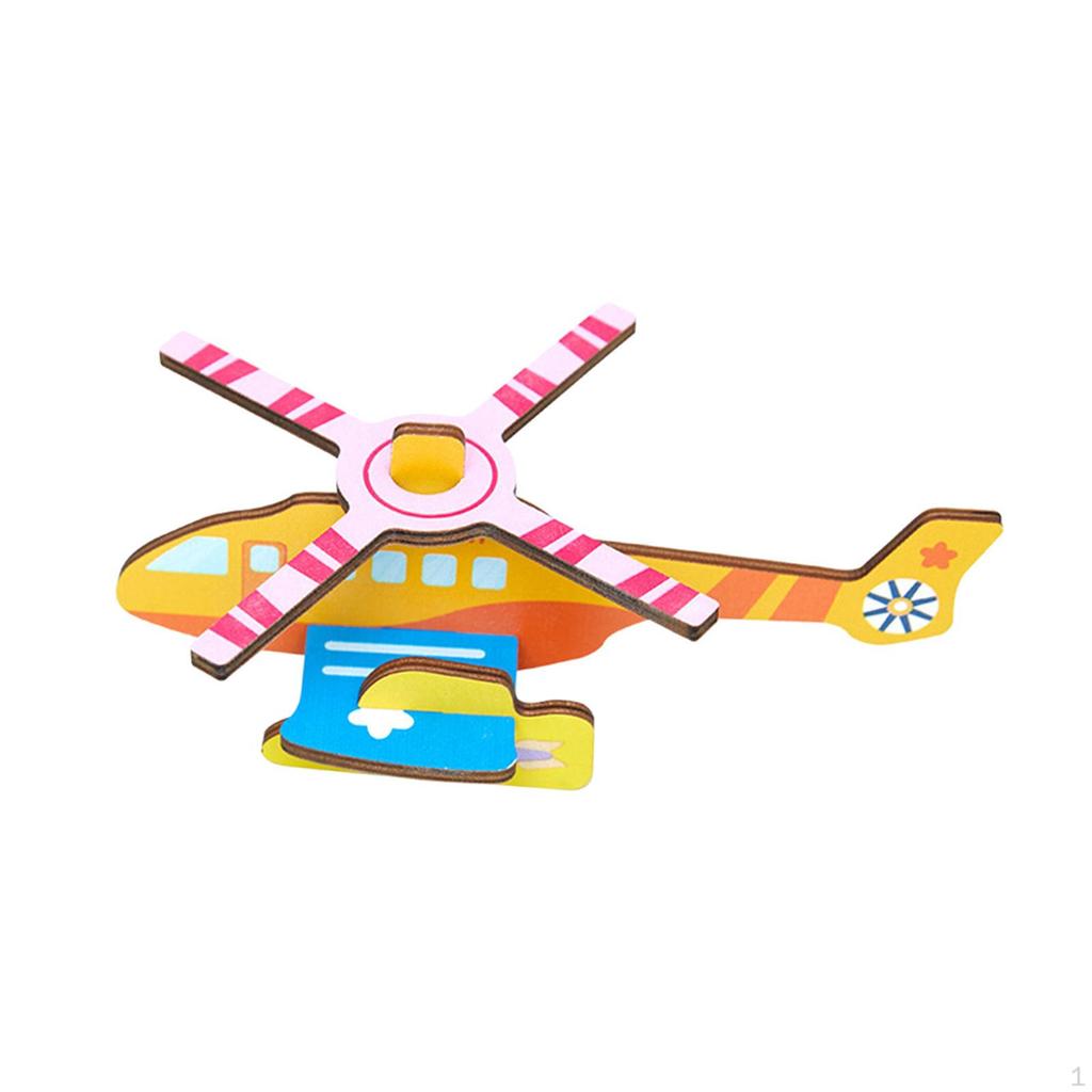 3D Cartoon Wooden Insert Puzzle DIY Toy Model for Toddler Girls Boys Children Birthday Gifts