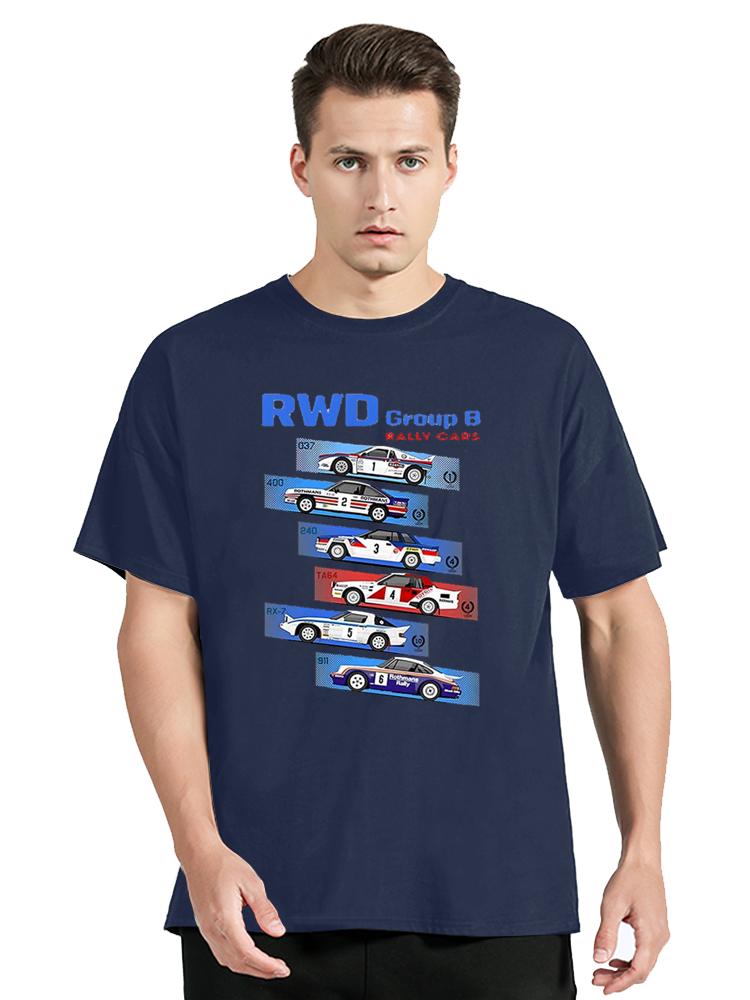 Group B RWD Rally Cars Graphic Funny T-Shirts Fashion Summer Men Cotton T Shirts Black Tops Tees Clothing Oversized