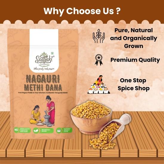 Saatyaki Naturals Organic Methi Seeds - 800gm | Preimium Quality Fenugreek Seeds | Sabut Methi Dana |Hygenically Packed and Perfect for Daily Cooking