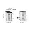 Commercial Grade Flour Sifter with Double Rings 3 Cup Ergonomic Hand Crank Large Capacity Flour Strainer