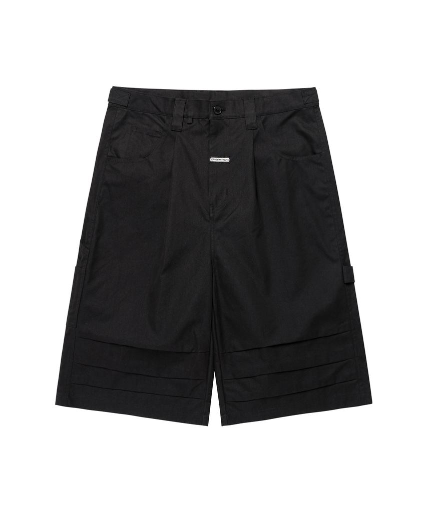 THEVINYLHOUSE Three-Quarter Dart Pants Black