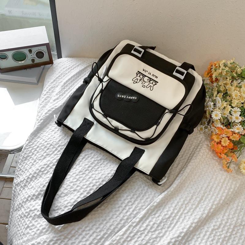 College Style Contrasting Colors Cute Middle School Students Grade 3 To 6 Small Fresh Two-piece Backpack