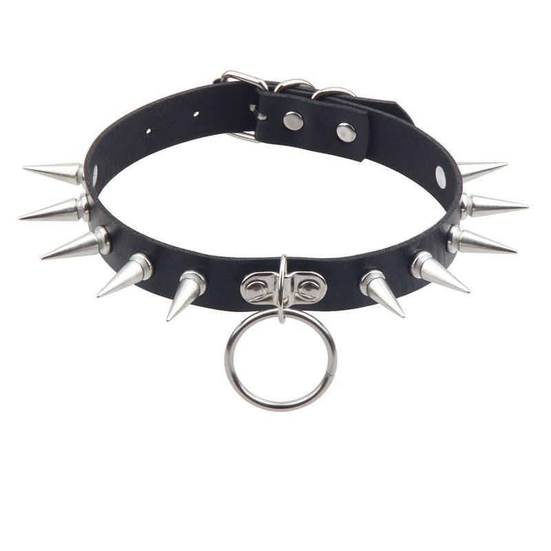 1pc Fashion Punk Gothic Necklace Collar, Rivet Choker Y2K Necklace For Halloween Cosplay Christmas Party Birthday Lovers Gifts