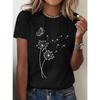 Fashion Women Retro Creative Butterfly Dandelion Print T Shirt Funny Casual O-neck Short Sleeves T-shirt Summer Female Tee Shirt