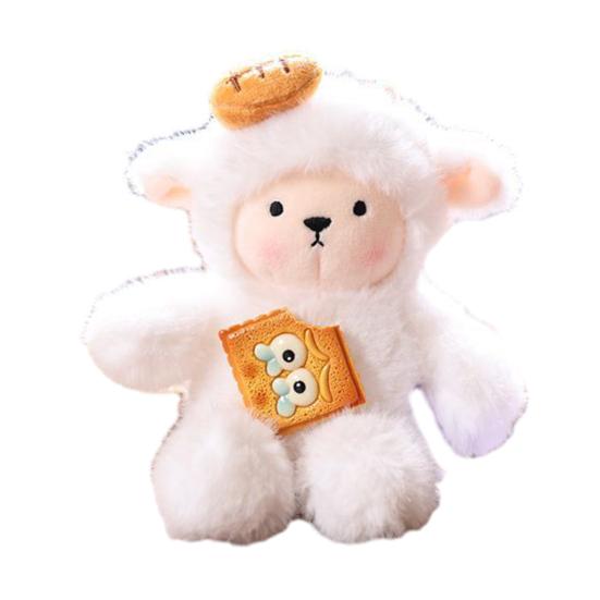 Doll Pendant Keychain Cartoon Lamb Wearing Necktie Plush Keyring Car Key Holder Pendant Backpack Accessories