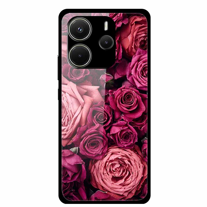 For Redmi Note 14 4G Phone Case Note14 Coque Hard Tempered Glass Back Cover For Xiaomi Redmi Note 14 5G Case Shell Soft Bumper