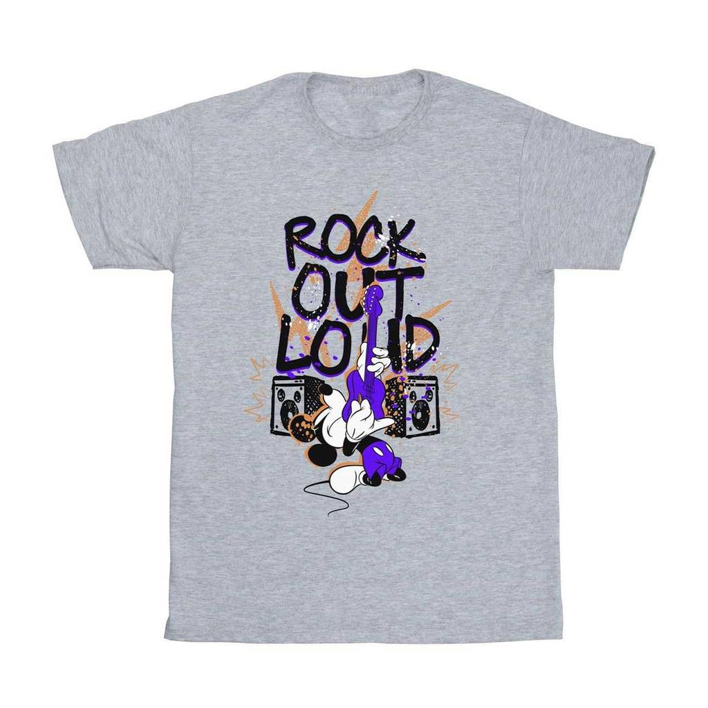 Disney Mens Mickey Mouse Rock Out Loud T-Shirt