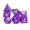 7pcs Polyhedral Dice Set Epoxy Resin Purple Exquisite Polishing Board Games Dice Set for Role Playing Games Party