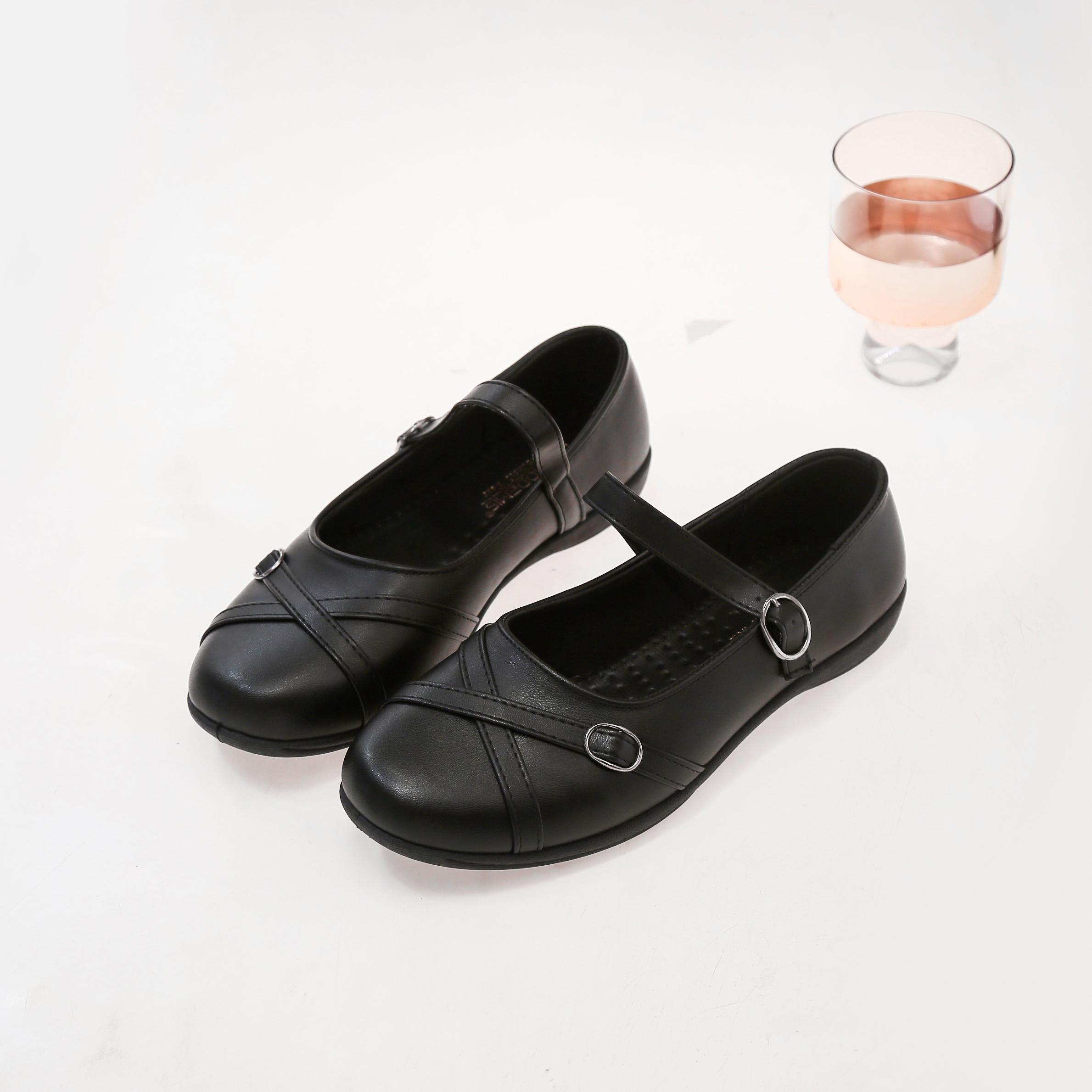 

Girls Black Leather Shoes for Party Wedding Children Flats Mary Jane Shoes Soft Sole Kids School Uniform Shoes Non Slip 37