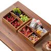 Light Luxury Walnut Four-Compartment Snack Platter