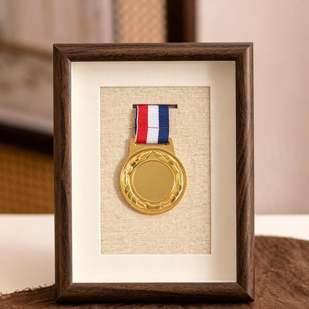 Wooden Medal Frame & Display: Marathon Tag Holder and Decorative Picture Frame